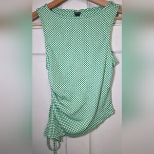 Wild Fable Sleeveless Ruched Side Drawstring Casual Gingham Tank Top- Size XS